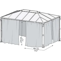 Rideaux pour tonnelles de jardin rectangulaires Martinique 4.3 m