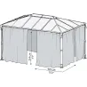 Rideaux pour tonnelles de jardin rectangulaires Martinique 4.3 m