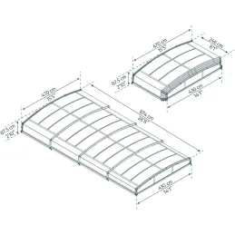 Abri piscine téléscopique en aluminium et polycarbonate Majorca