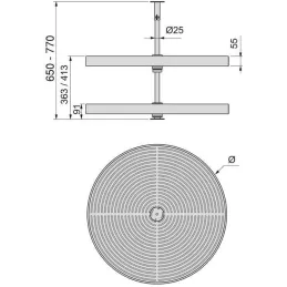 Jeu de plateaux circulaires pour meuble de cuisine Shelvo