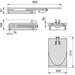 Planche à repasser pliante et coulissante pour meuble Iron 2