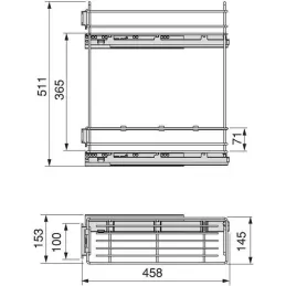 Porte-bouteilles latéral extractible avec fermeture amortie TitaneMax