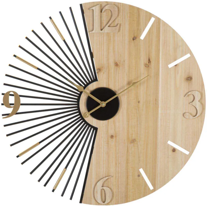 Horloge murale en métal Wordy 60 x 3.5 cm