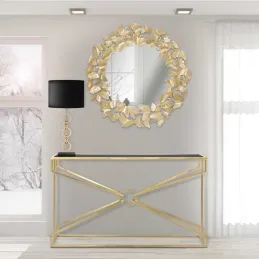 Miroir rond en métal Fogle 87 x 2.5 cm