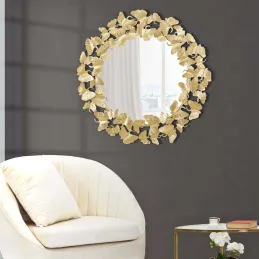 Miroir rond en métal Fogle 87 x 2.5 cm