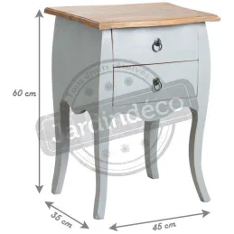 Table de nuit en acajou 2 tiroirs