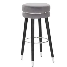 Tabouret de bar en tissu et métal Paris 35 x 74 cm