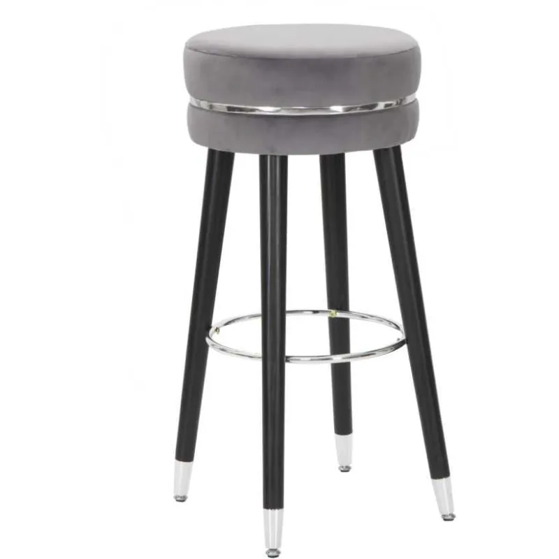 Tabouret de bar en tissu et métal Paris 35 x 74 cm
