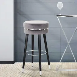 Tabouret de bar en tissu et métal Paris 35 x 74 cm