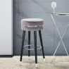 Tabouret de bar en tissu et métal Paris 35 x 74 cm