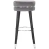 Tabouret de bar en tissu et métal Paris 35 x 74 cm