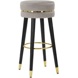 Tabouret de bar en tissu et métal Paris 35 x 74 cm