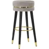 Tabouret de bar en tissu et métal Paris 35 x 74 cm