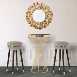 Tabouret de bar en tissu et métal Paris 35 x 74 cm