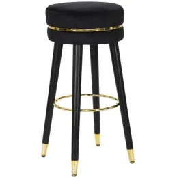Tabouret de bar en tissu et métal Paris 35 x 74 cm