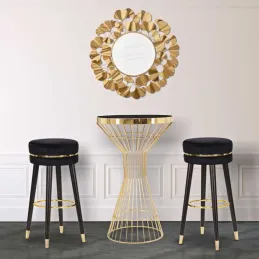 Tabouret de bar en tissu et métal Paris 35 x 74 cm
