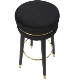 Tabouret de bar en tissu et métal Paris 35 x 74 cm