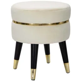 Pouf sur pieds en tissu Paris 35 x 40.5 cm