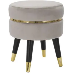 Pouf sur pieds en tissu Paris 35 x 40.5 cm