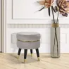 Pouf sur pieds en tissu Paris 35 x 40.5 cm
