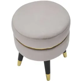 Pouf sur pieds en tissu Paris 35 x 40.5 cm