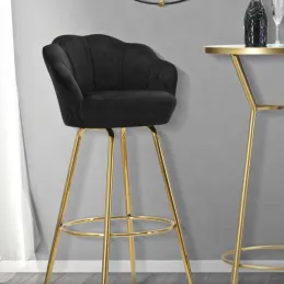 Fauteuil de bar en tissu et métal Vienna
