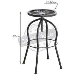 Tabouret haut pivotant en métal