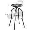 Tabouret haut pivotant en métal