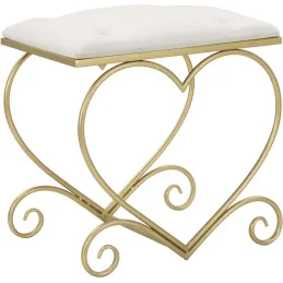 Tabouret en métal doré Heart 50 x 37.5 x 51.5 cm