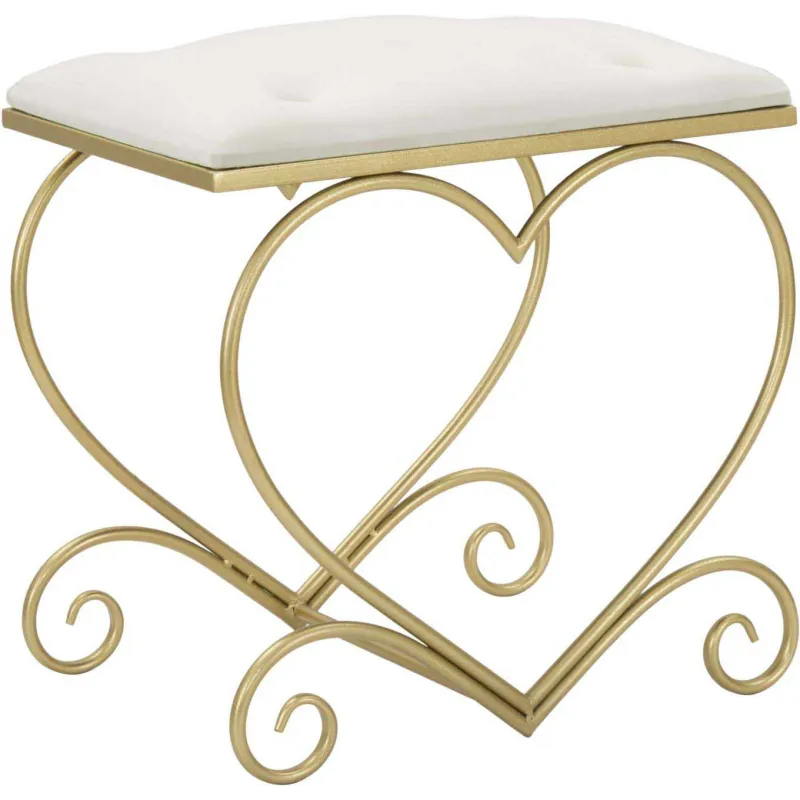 Tabouret en métal doré Heart 50 x 37.5 x 51.5 cm