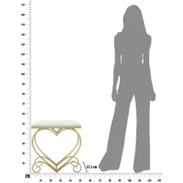 Tabouret en métal doré Heart 50 x 37.5 x 51.5 cm