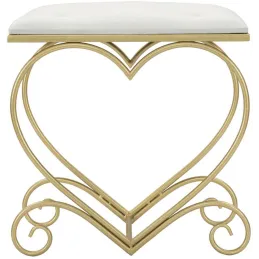 Tabouret en métal doré Heart 50 x 37.5 x 51.5 cm