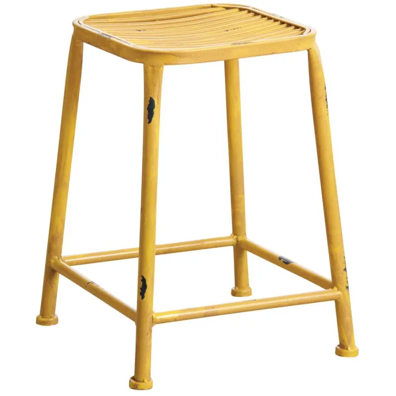Tabouret carré en métal