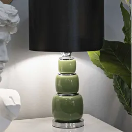 Lampe à poser en verre et métal Eva