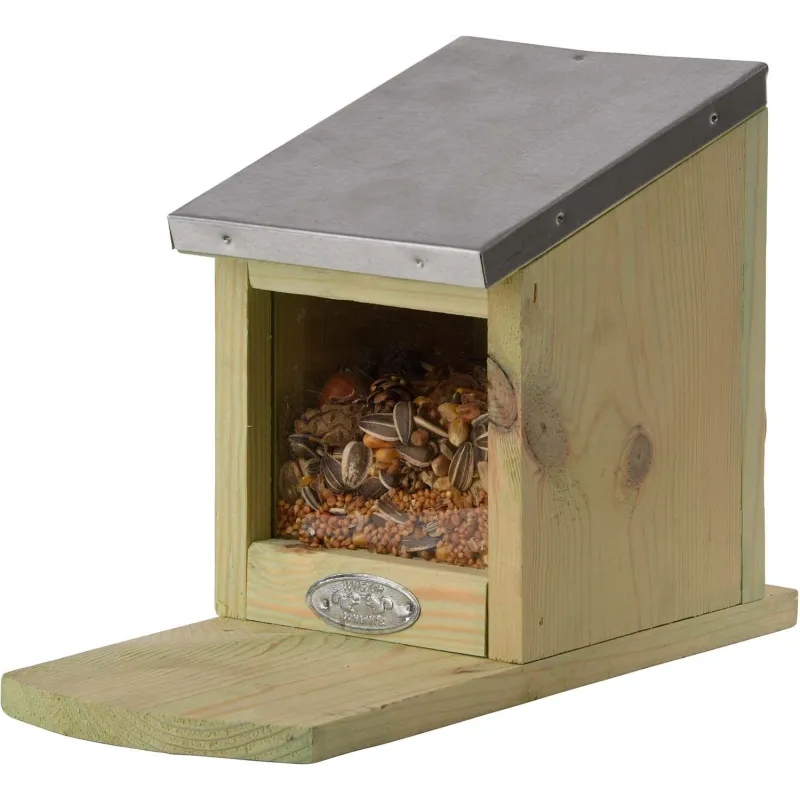 Mangeoire ecureuil en bois et zinc