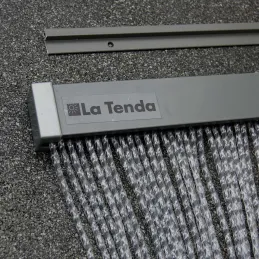 Rideau de porte en PVC blanc et transparent Lazio