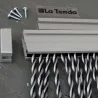 Rideau de porte en PVC gris et noir Riva