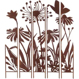 Treillis brise vue en 5 parties Fleurs