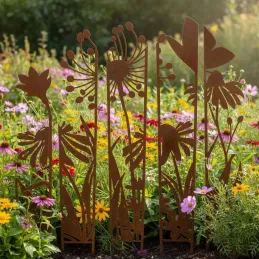Treillis brise vue en 5 parties Fleurs
