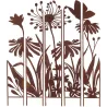 Treillis brise vue en 5 parties Fleurs