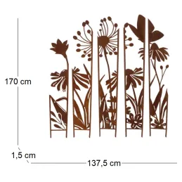 Treillis brise vue en 5 parties Fleurs