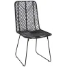 Chaise en rotin noir et métal