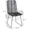 Chaise en rotin noir et métal
