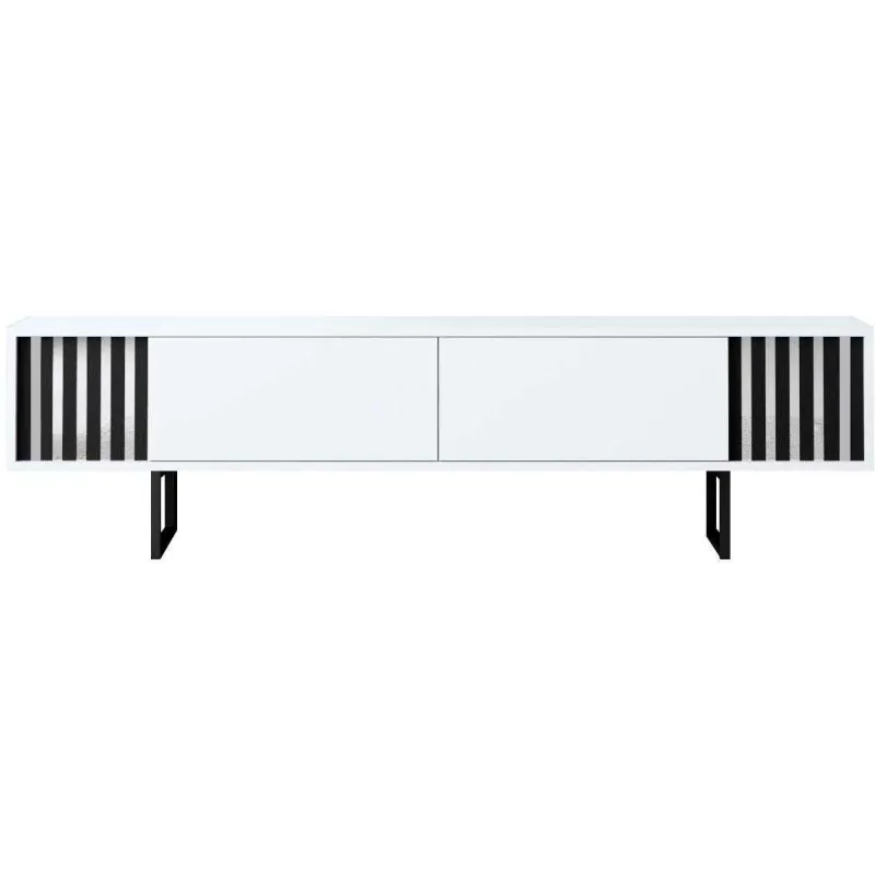 Meuble TV en aggloméré et métal Chrome Line