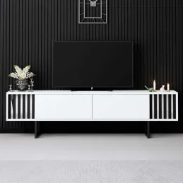 Meuble TV en aggloméré et métal Chrome Line