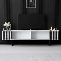 Meuble TV en aggloméré et métal Chrome Line