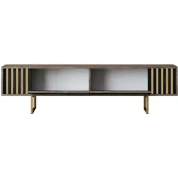 Meuble TV en aggloméré et métal Gold Line
