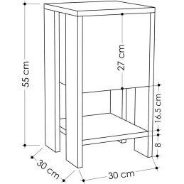 Table de chevet avec rangements Ema