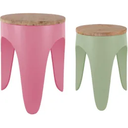 Ensemble de 2 tabourets Double Funky