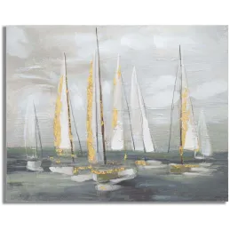 Tableau décoratif Gold boat 100 x 2.8 x 80 cm